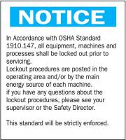 1M288 Notice Security Sign, 14 x 10In, PLSTC, ENG