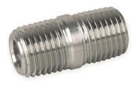 1DFX4 Close Nipple, 1/2 In, Threaded, 316 SS
