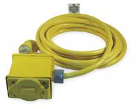 1DJL1 Outlet Box, Pre Wired, (2) 5-15R, Yellow