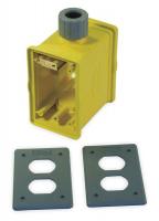 1DJL3 Portable Outlet Box, Yellow, Duplex