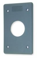 1DJL6 Cover Plate, 1.40 In, 1 Gang, Gray