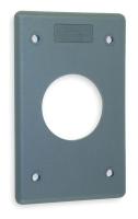 1DJL7 Cover Plate, 1.60 In, 1 Gang, Gray