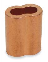 1DLE4 Wire Rope Sleeve, 1/16 In, Copper, PK 25