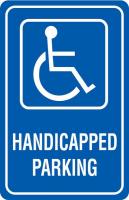 6CFC8 Parking Sign, 18 x 12In, WHT/BL, G-42, HDCP