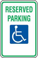 6CFC9 Parking Sign, 18 x 12In, GRN and BL/WHT