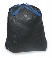 1DZE6 Drawstring Trash Can Liner, Black, PK150