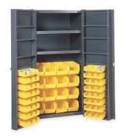 1DZF2 Bin Storage Cabinet, 64 Bins, 8 Shelves