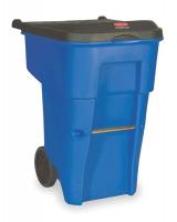 1EC46 Roll Out Container With Lid, 65 G, Blue