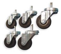 1EFN7 Stem Caster Kit, 1-1/4&quot;W, 4-1/4&quot;D, PK of 5