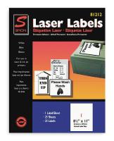 1EFP8 Laser Label, 8 1/2X11In, PK 25, White