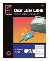 1EFP9 Laser Label, 1x2 5/8In, PK 25, Clear