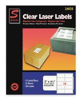 1EFR1 Laser Label, 2X4 1/8In, PK 25, Clear