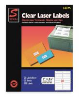 1EFR2 Laser Label, 1X4 1/8In, PK 25, Clear