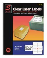 1EFR3 Laser Label, 1 1/3x4 1/8In, PK 25, Clear