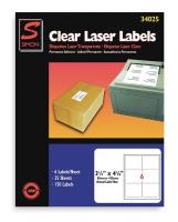 1EFR4 Laser Label, 3 1/3x4 1/8In, PK 25, Clear