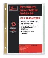 1EFT5 Index Tab Set, Insertable, 5 Tabs, Clear