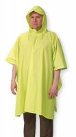 1EJY2 Raincoat w/Detach Hd, Hi-Viz Ylw/Grn, Univ