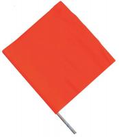 1EKR7 Handheld Warning Flag, Orange, 18x18In