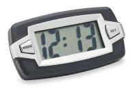 1EYT7 Jumbo LCD Clock, Indicator, Black/Silver