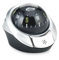 1EYU5 Lighted Compass, Black/Silver