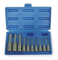 1EZJ3 Hex Bit Socket Set, SAE, 10 PC