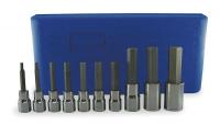 1EZJ4 Hex Bit Socket Set, Metric, 10 PC