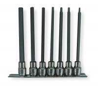 1EZJ5 Hex Bit Socket Set, SAE, Extra Long, 7 PC