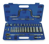 1EZR6 Socket Set, SAE, 3/8 In Dr, 34 PC