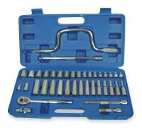 1EZR7 Socket Set, Metric, 3/8 In Dr, 39 PC