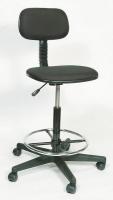 1FAV3 Drafting Stool, 24-34-1/4 In H, Black