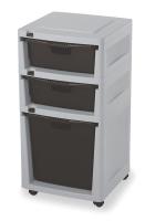 1FER4 Stacking Drawer Tower, 3 Drawers, Gray