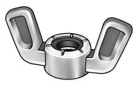 4CAR8 Wing Nut, Nylon Insert, 1/4-28, PK20