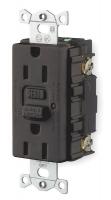 1GCL9 Receptacle, GFCI, 15 A, Black, Dplx