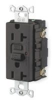 1GDL2 Receptacle, GFCI, 20 A, Black, Dplx