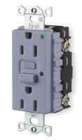 1GDL3 Receptacle, GFCI, 15 A, Gray