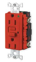 1GDL4 Receptacle, GFCI, 15 A, Red