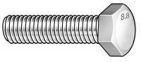 4RUZ2 Hex Cap Screw, Stl, 9/16-18 x1, Pk 25