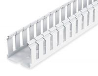 1GUW5 Wire Duct, Wide Slot, White, Width 4 In