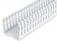 1GVL3 Wire Duct, Narrow Slot, White, Width 4 In