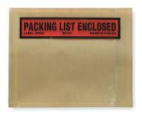 1HAJ7 Packing List Envelope, 4-1/2 In, PK 1000