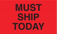 16V016 Shipping Labels, Black/Red, 3 In. H, PK50