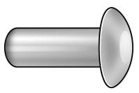 1HBL7 Semi-Tubular Rivet, 1/16x5/32 In, PK 100