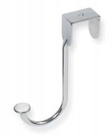 1HFL4 Coat and Garment Hook, Over Door, Chrome