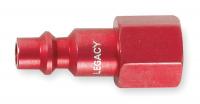 1HUF9 Coupler Plug, 1/4 FNPT, 1/4 In Body, Red