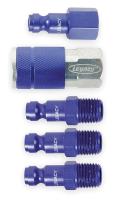 1HUK6 Coupler/Plug Kit , 1/4 NPT, 1/4 Body, Blue