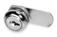 1HYJ7 Disc Cam Lock, Nickel, 5 Pin, Length 3/8 In