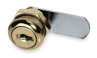 1HYK8 Disc Cam Lock, Brass, 5 Pin, Length 5/8 In
