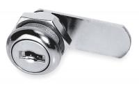 1HYN1 Disc Cam Lock, Nickel, 5 Pin, Length 5/8 In