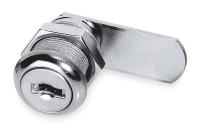 1HYR1 Disc Cam Lock, Nickel, 5 Pin, Length 7/8 In