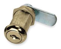 1HYU2 Disc Cam Lock, Brass, 5 Pin, 1 3/8 In Long
